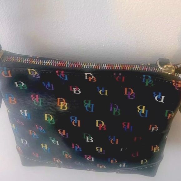DOONEY & BOURKE Black Multicolored Rainbow DB Signature Letter Carrier Crossbody - Picture 6 of 16